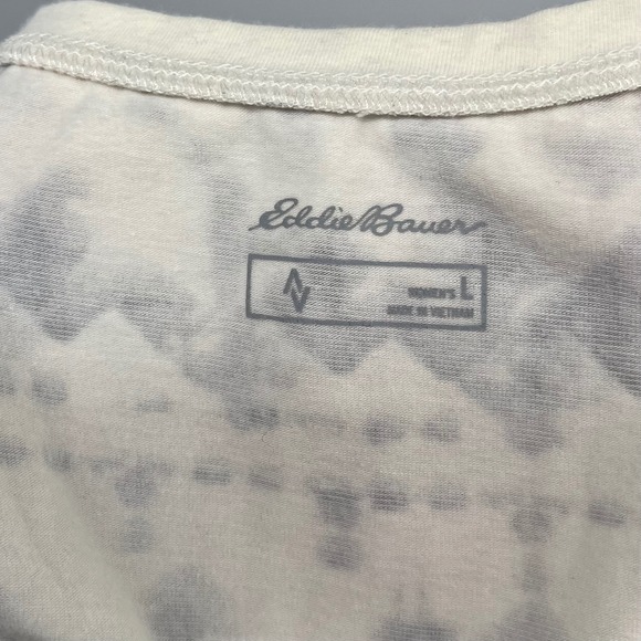 Eddie Bauer Womens Tank Top Beige Cream Grey Tie Dye Geometric Print Size L - Picture 4 of 7